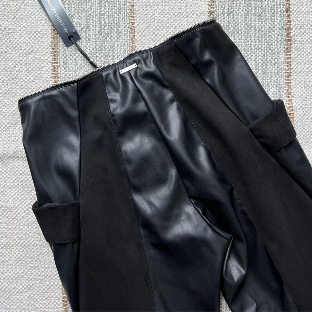 Maniere De Voir Black Flaux Leather High Rise Joggers Women’s Size US 10 - Picture 6 of 8